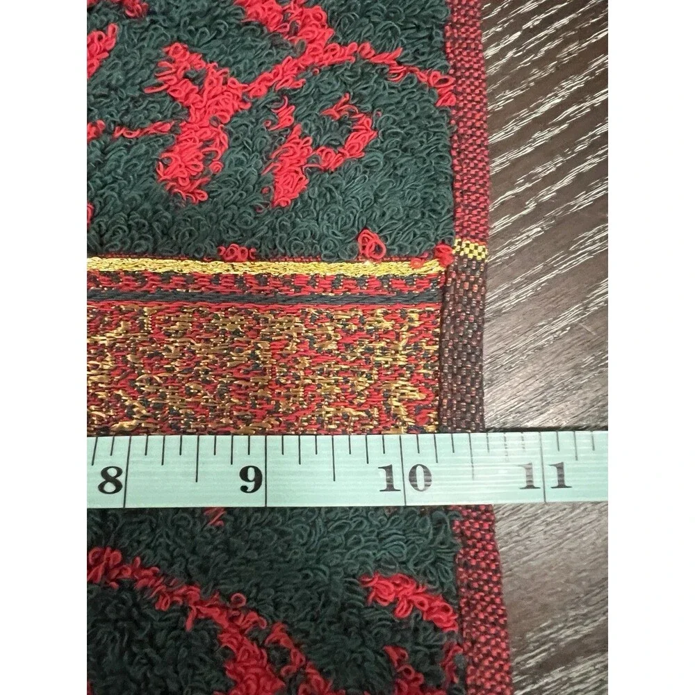 3 Fieldcrest Poinsetta Noel Holiday Christmas Towels Hand & Tip